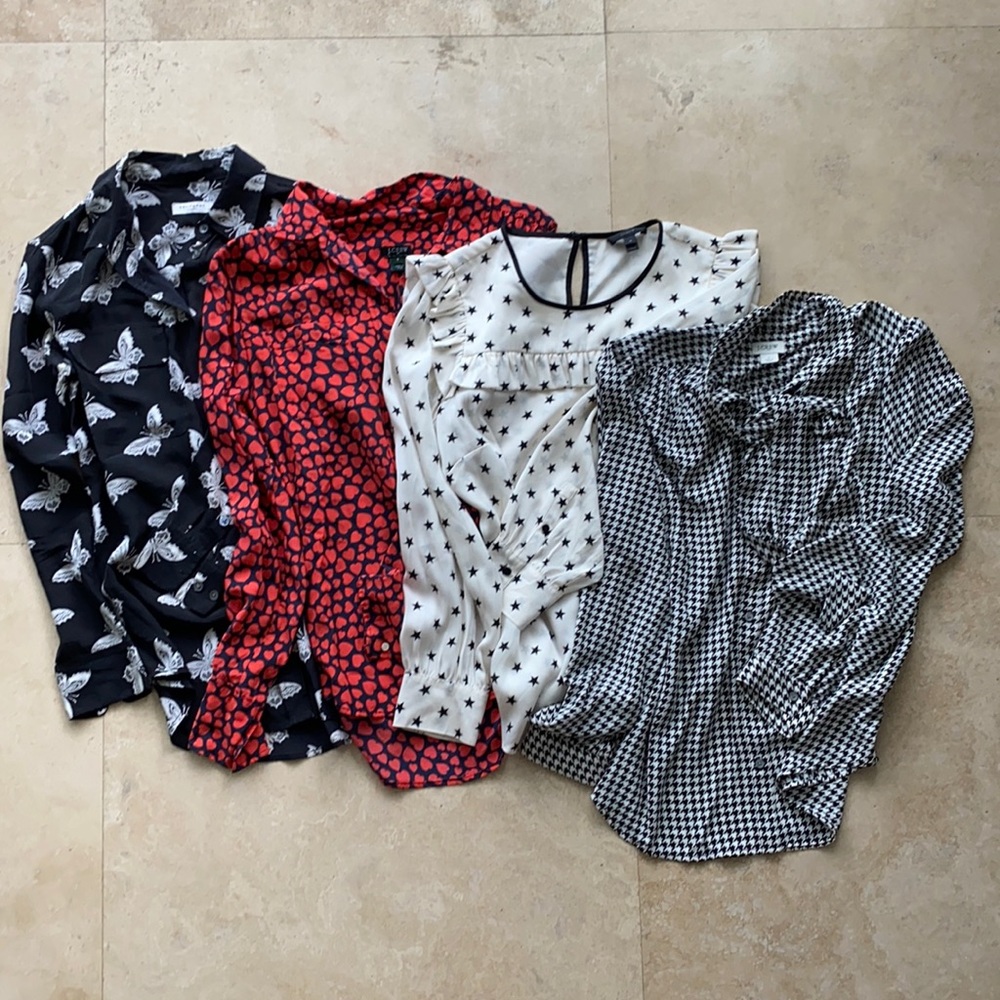 Bundle of 4 LS silk tops